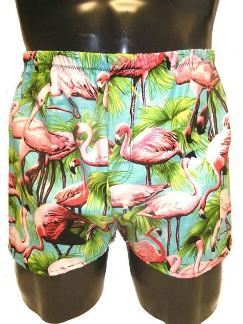 Mens Cotton Boxers Boxer Shorts Aqua Pink Flamingo S S M L Etsy