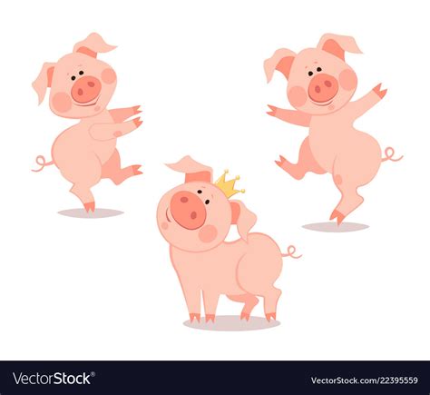 Cartoon Dancing Little Pig Year Pig Royalty Free Vector