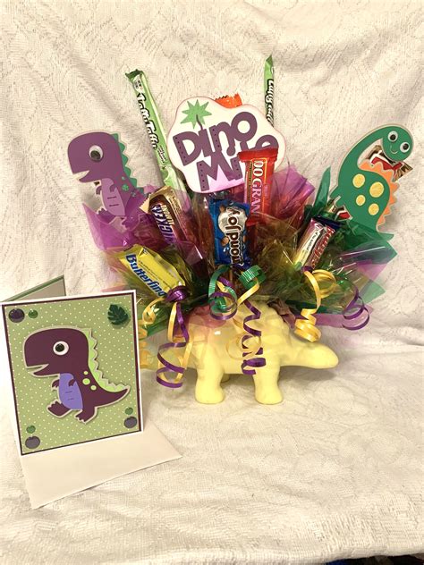 Dinosaur Candy Bouquet Unique Handmade Cards Cards Handmade Candy