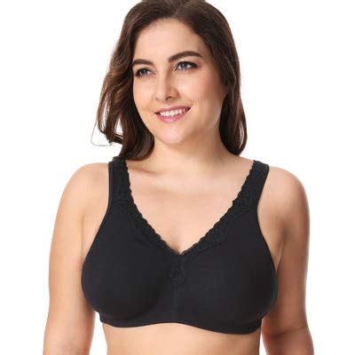 Buy YAVO SOSO No Rims Lace Bra Big Size Seamless Cotton Full Cup Large Cup Thin Plus Size EF