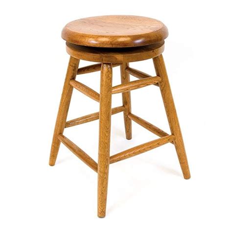 Solid Medium Oak Backless Saddle Swivel Bar Stool Inches Review