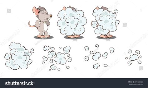 Mouse Disappearing In Smoke Set Of Mouse Turning Into Smoke Cartoon