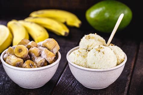 Nicecream Frozen Banana Ice Cream Banana Cream Served As Vegan Ice