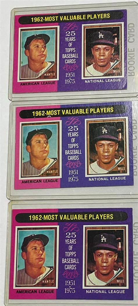 Lot 1975 Topps 200 Mickey Mantle Maury Wills 1962 Most Valuable