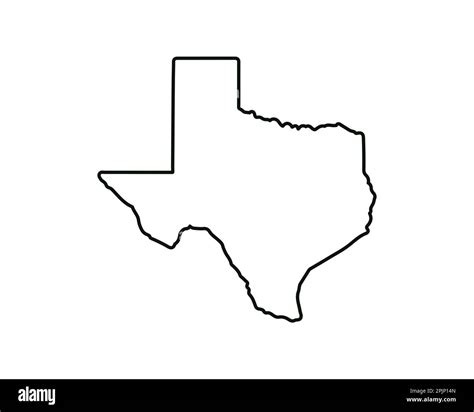 Texas State Map Us State Map Texas Outline Symbol Vector