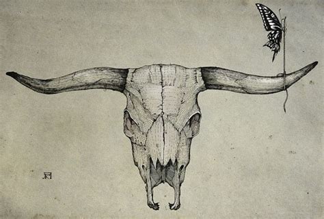 Last Attempt By Aleks Klepnev Via Behance Bull Tattoos Cow Skull