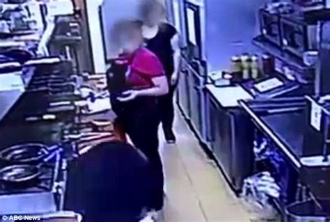 Sickening Moment Thug Punches A Woman Chef In The Face Daily Mail Online