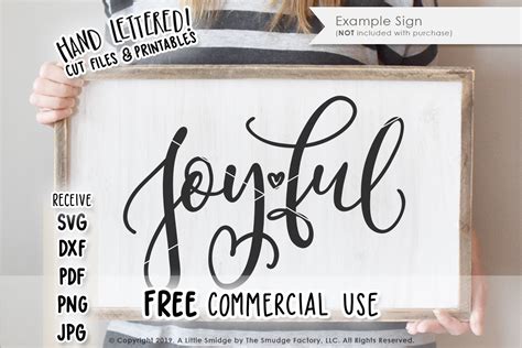 Joyful Svg And Printable The Smudge Factory