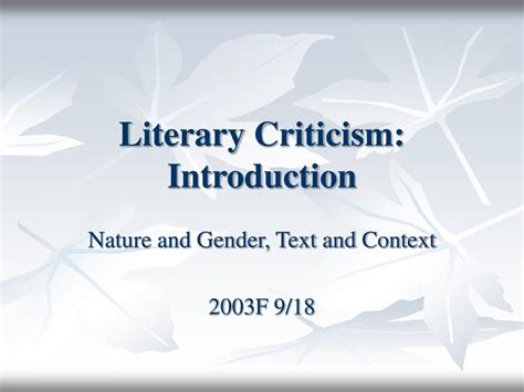Ppt Literary Criticism Introduction Powerpoint Presentation Free