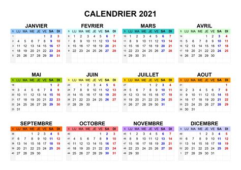 Calendrier 2021 En Francais Calendrier 2021