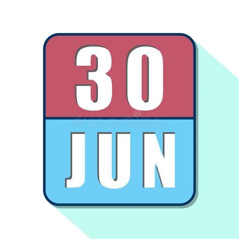 June 30th Day 30 Of Monthsimple Calendar Icon On White Background