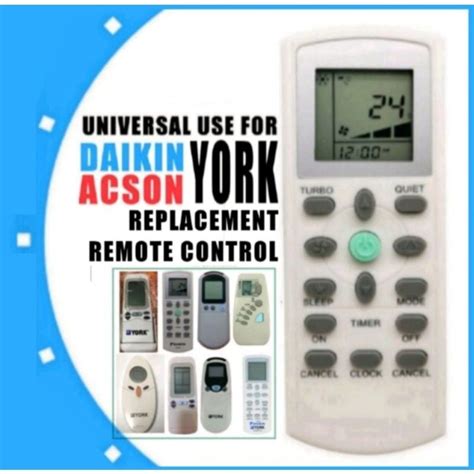 DAIKIN YORK ACSON AIR COND Use Air Cond Universal Remote Control