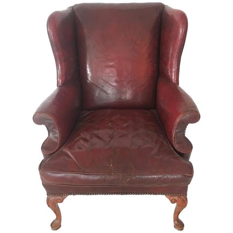 A late 18th century wing armchair that combines style, comfort and a most antique armchairs, occasional chairs & stools, pair of leather upholstered wingback armchairs. Queen Anne Red Leather Wingback Chair at 1stdibs