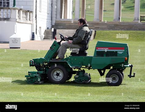 Ride On Mower In London Park Stock Photo Alamy