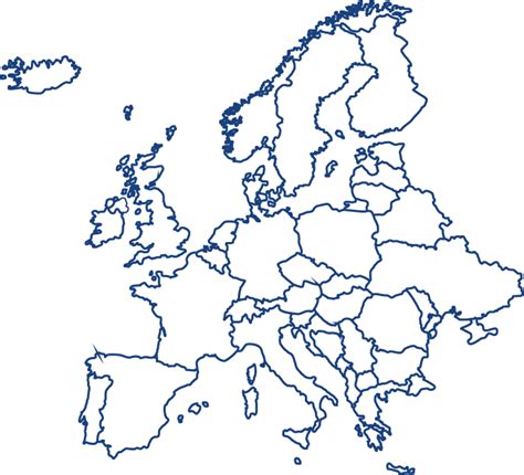 Europe Map White Acasta Europe Limited