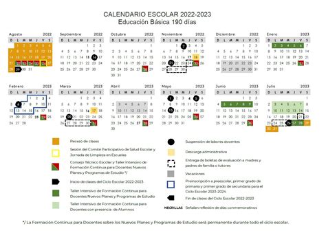 Publica Sep Calendario Escolar De Educacion Basica Y Normal