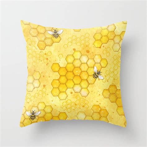 Meant To Bee Honey Bees Pattern Throw Pillow By Lark Studios Cover