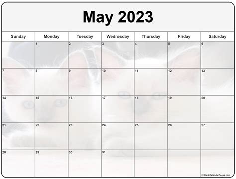Collection Of May 2023 Photo Calendars With Image Filters