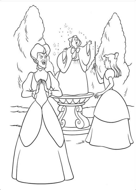 Characters From Cinderella Coloring Page Free Printable Coloring