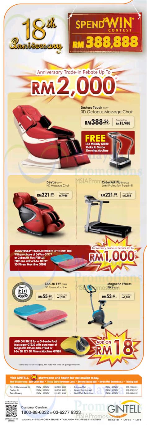 Gintell cyberair compact treadmill ft460. Gintell 18th Anniversary Promo Offers 8 Nov 2014