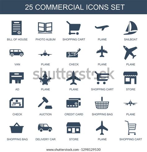 25 Commercial Icons Trendy Commercial Icons Vector De Stock Libre De