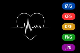 Heartbeat Black And White Logo Vector Graphic By Creative Oasis