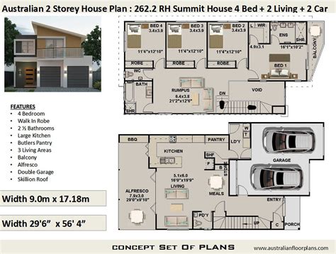Stylish And Spacious Narrow Lot 4 Bedroom House Plan With Etsy