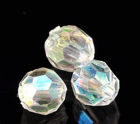 Doreenbeads 500pcs Clear Ab Color Round Faceted Acrylic Crystal Spacer