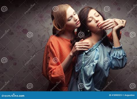 Two Gorgeous Girlfriends Making Love Stock Photo Image