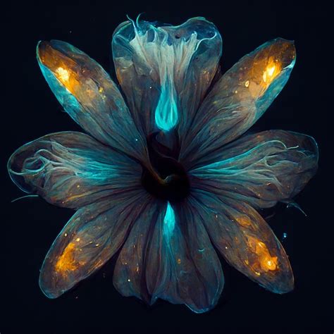 Premium Ai Image Bioluminescence Abstract Flower