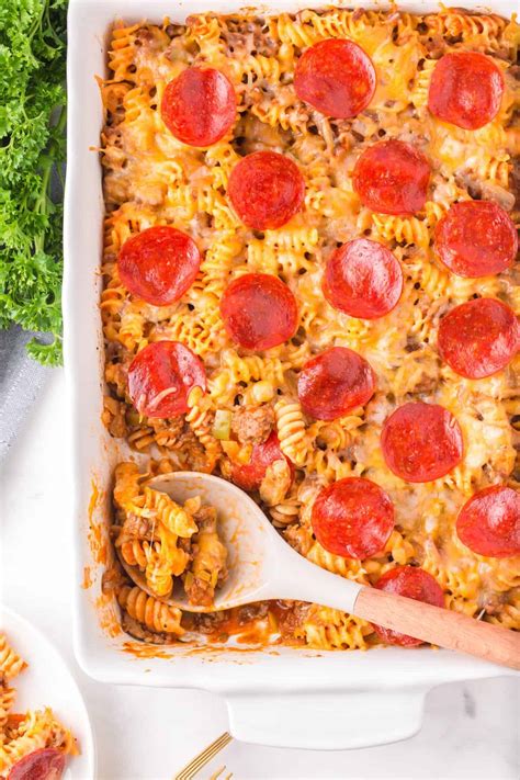 Pepperoni Pizza Casserole The Cookie Rookie