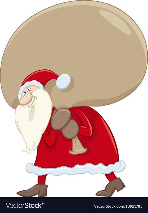 Santa Claus With Big Sack Royalty Free Vector Image