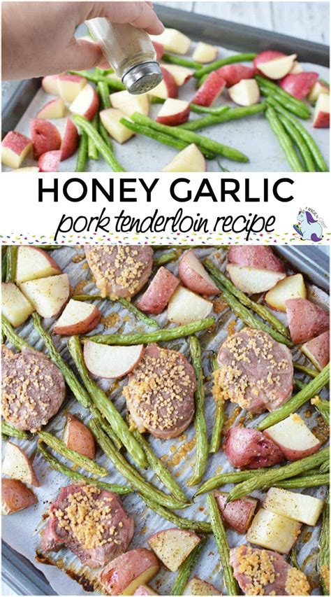 Preheat the oven to 350 degrees f. Honey Garlic Pork Tenderloin Sheet Pan Recipe | A Magical Mess