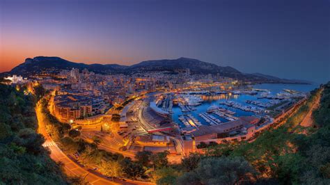 Princess Monaco Monte Carlo Skyline At Night Yachts Port Panorama Ultra