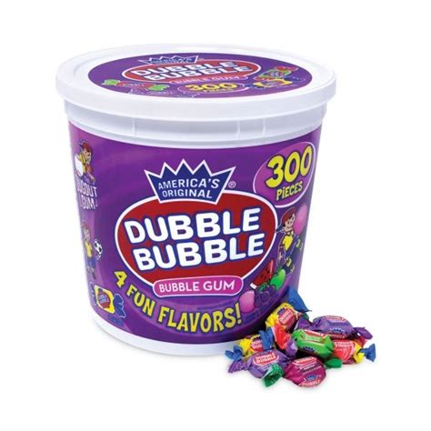 Dubble Bubble Bubble Gum Assorted Flavor Twist Tub 300 Piecestub