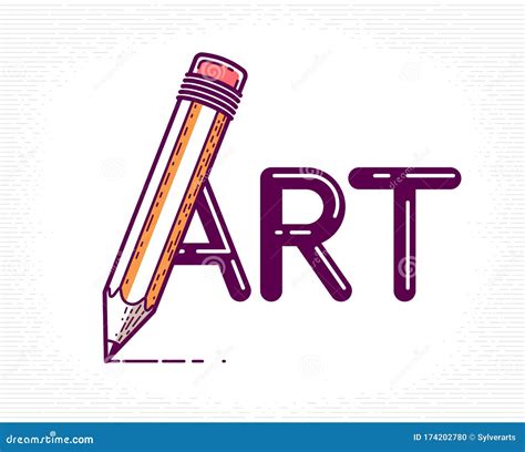 Art Word With Pencil In Letter A Artist And Designer Concept Vector