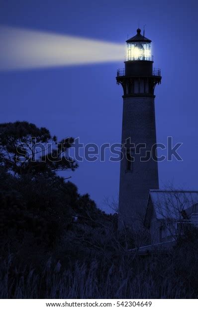 Lighthouse Shining Night Stock Photo 542304649 Shutterstock