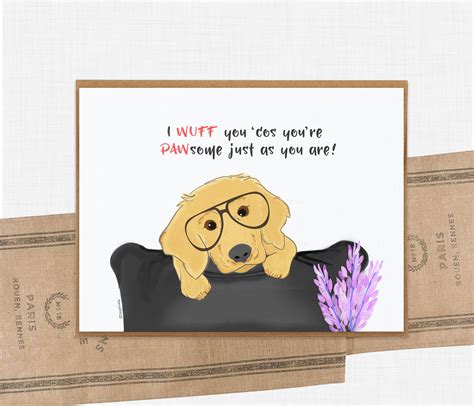 Pun Funny Dog Birthday Love Card Cute Witty Greeting Card