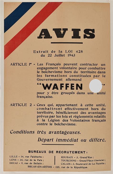 Sold Price: Affiche de la Loi du 22 juillet 1943 pour l’engagement des