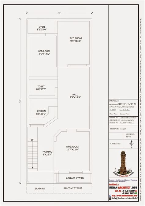 With more than 10 different floor. Smt. Leela Devi House 20' x 50' 1000 Sqft Floor Plan and ...