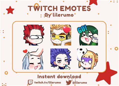 Mha Premade Emotes 1 Erumos Ko Fi Shop Ko Fi ️ Where Creators Get