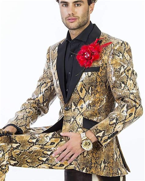 Sequin Blazer Mens Snake Tuxedo Prom Wedding Sequin Blazer