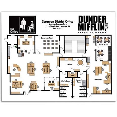 Dunder Mifflin Floor Plan 11x14 Unframed Art Print Great T Under