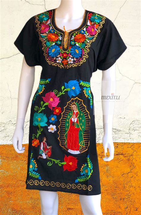 our lady of guadalupe embroidery mexican dress virgen de etsy