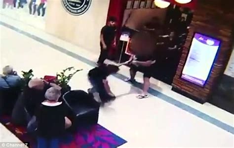 Shocking Moment A Massage Store Worker Is Thrown To Ground In A Brazen Robbery At A Shopping