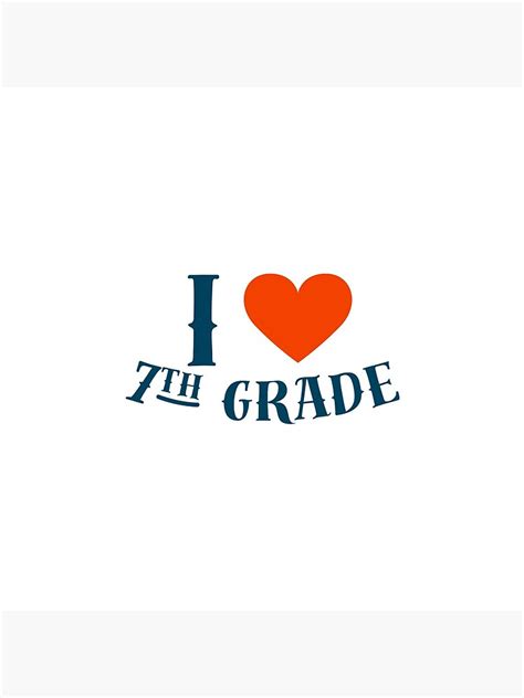 I Heart 7th Grade Love School Uniform Heart Graphic Clock For Sale By
