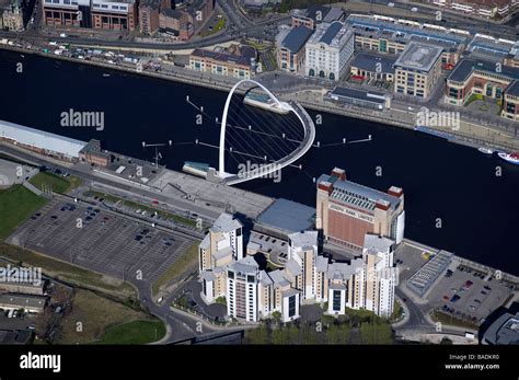 Gateshead Millenium Bridge And The Baltic Arts Centre Newcastle Upon