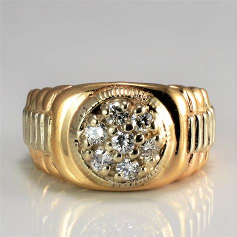 Textured Cluster Diamond Mens Ring 035 Ctw Sz 7 100 Ways