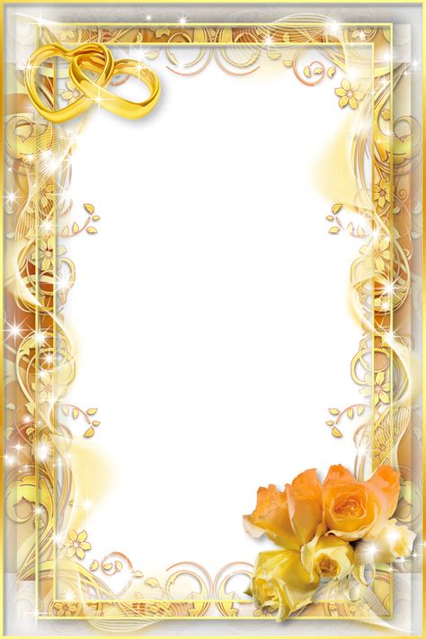 Wedding Invitation Frame Wedding Frame Yellow Flower Frame
