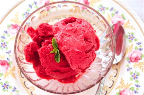 Instant Red Raspberry Sorbet Recipe Just 3 Ingredients